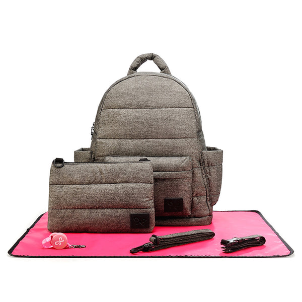 Backpack Baby Diaper Bag - Heather Gray L