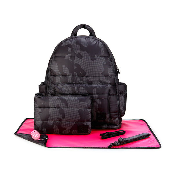 Backpack Baby Diaper Bag - Black Camouflage L